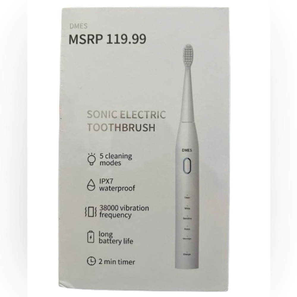 DMES Sonic Electric Rechargeable Toothbrush USB Charging IPX7 Waterproof NWT